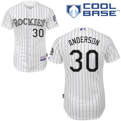 Brett Anderson #30 MLB Jersey-Colorado Rockies Men's Authentic Home White Cool Base Baseball Jersey